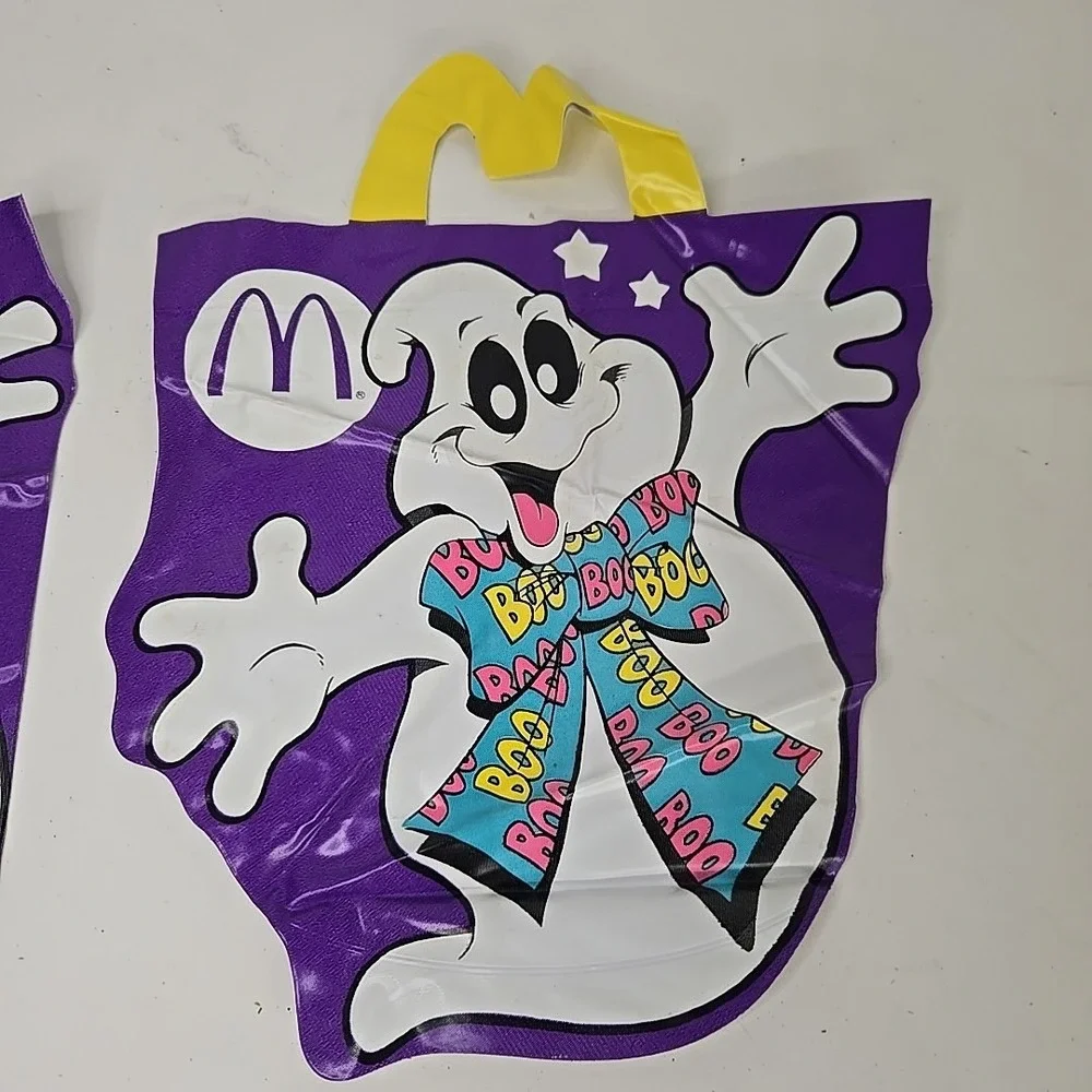 McDonalds Halloween Vinyl‎ Trick or Treat Bag Vintage 1990 Ghost Boo Purple 11